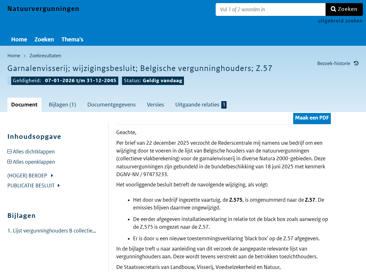 Screenshot van de website van het PUC-platform